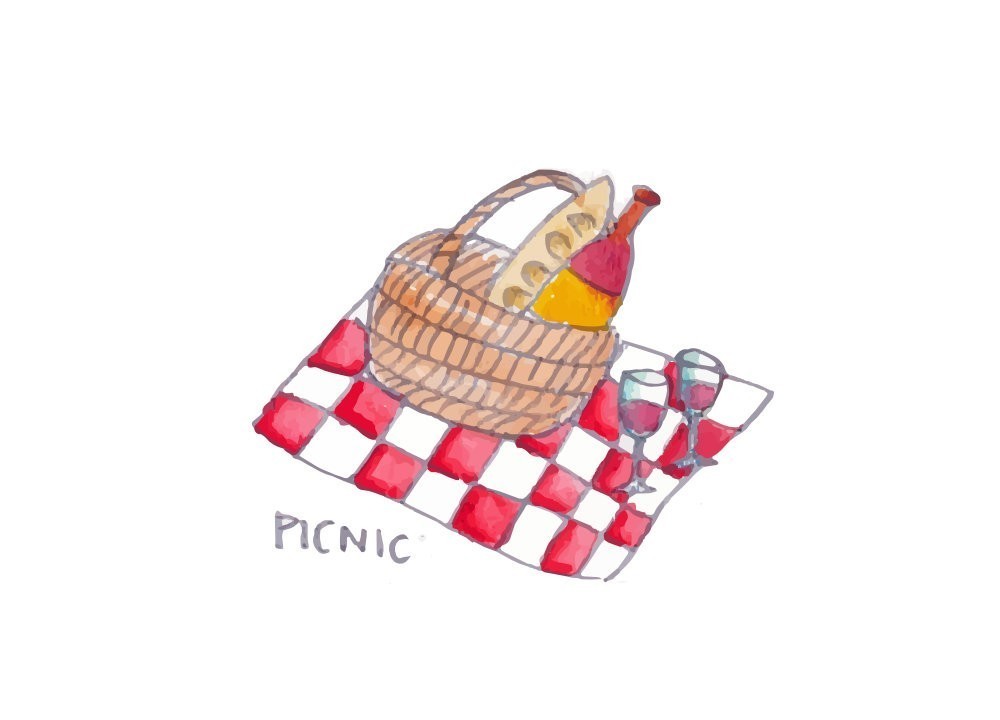 Picnic — illustrazione originale delle tovagliette della Briga